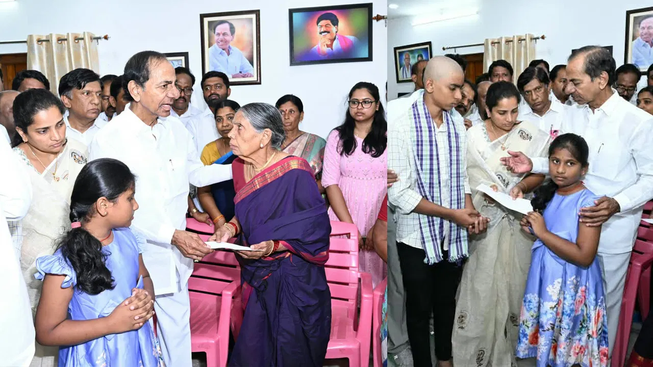 అండగా ఉంటా.. పెద్ది సుదర్శన్‌రెడ్డి కుటుంబ సభ్యులను పరామర్శించిన బీఆర్ఎస్ అధినేత కేసీఆర్